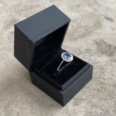 18CT White Gold Kyanite and Diamond Ring
