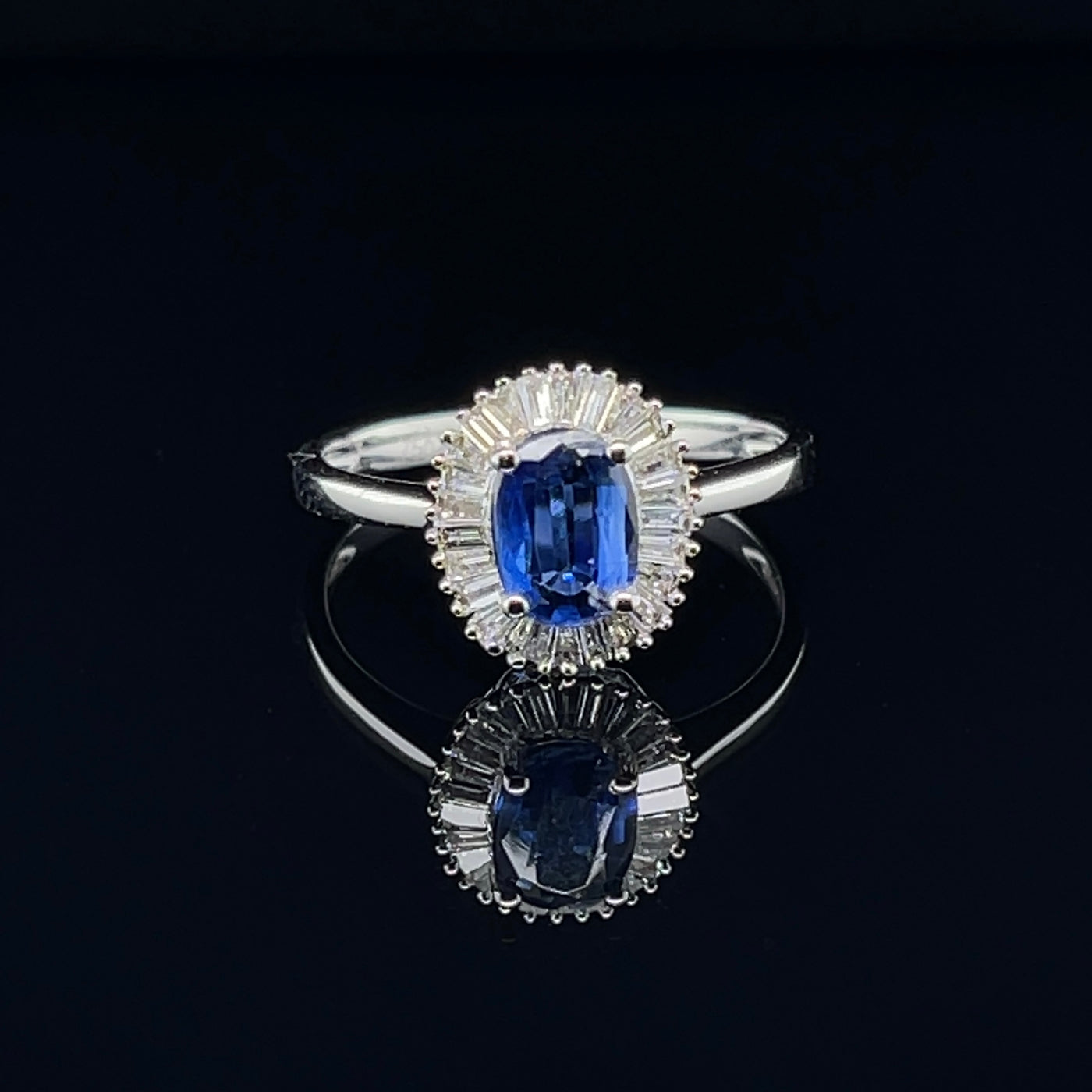 18CT White Gold Kyanite and Diamond Ring
