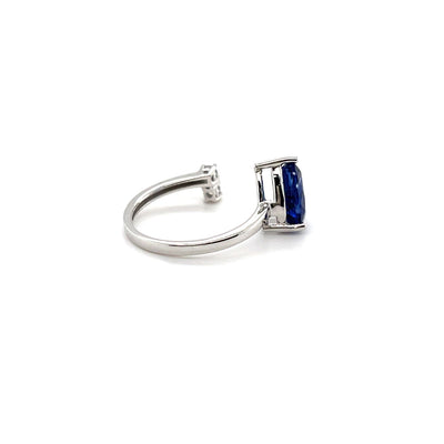 18CT White Gold Kyanite and Diamond Ring