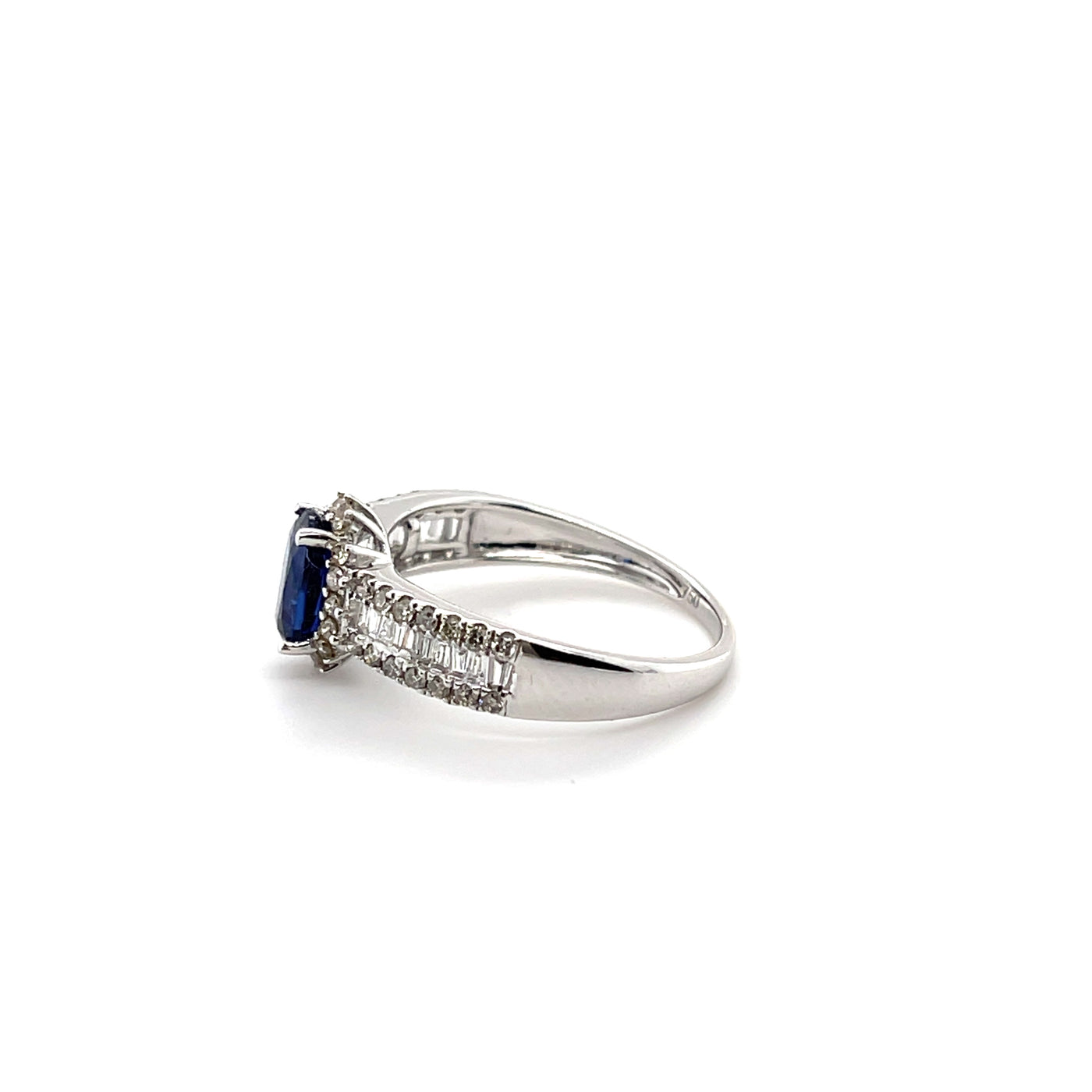 18CT White Gold Kyanite and Diamond Ring
