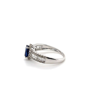 18CT White Gold Kyanite and Diamond Ring
