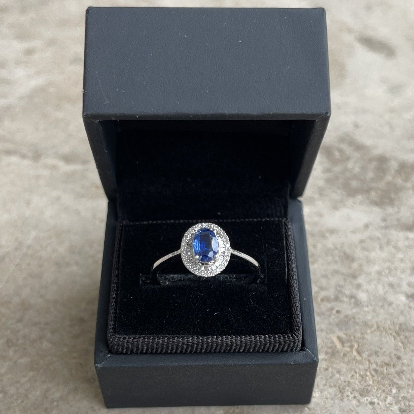 18CT White Gold Kyanite and Diamond Ring