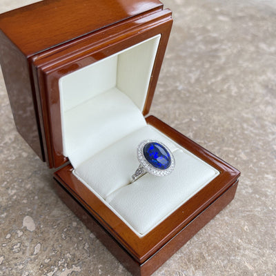 18CT White Gold Opal and Diamond Ring