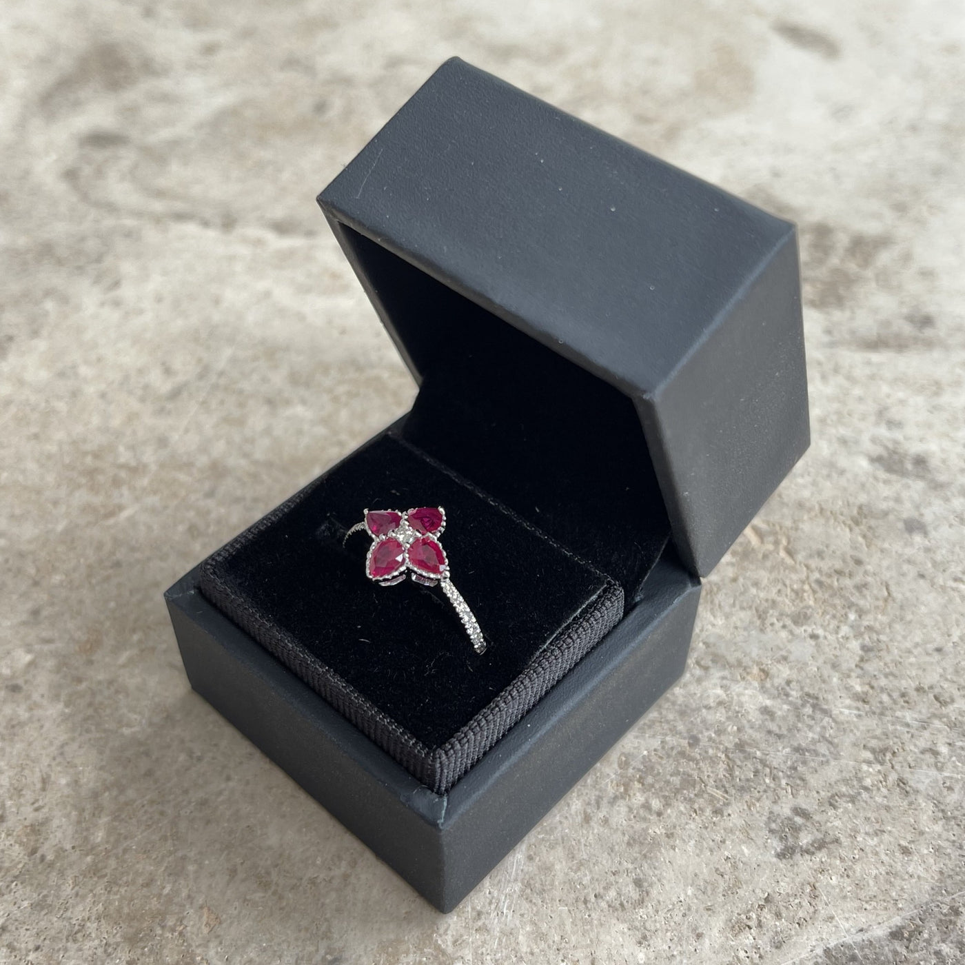 18CT White Gold Ruby and Diamond Ring