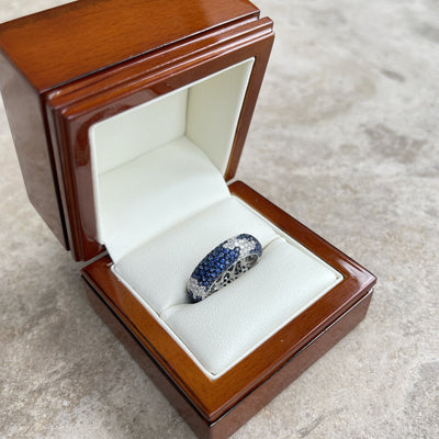 18CT White Gold Sapphire and Diamond Eternity Ring