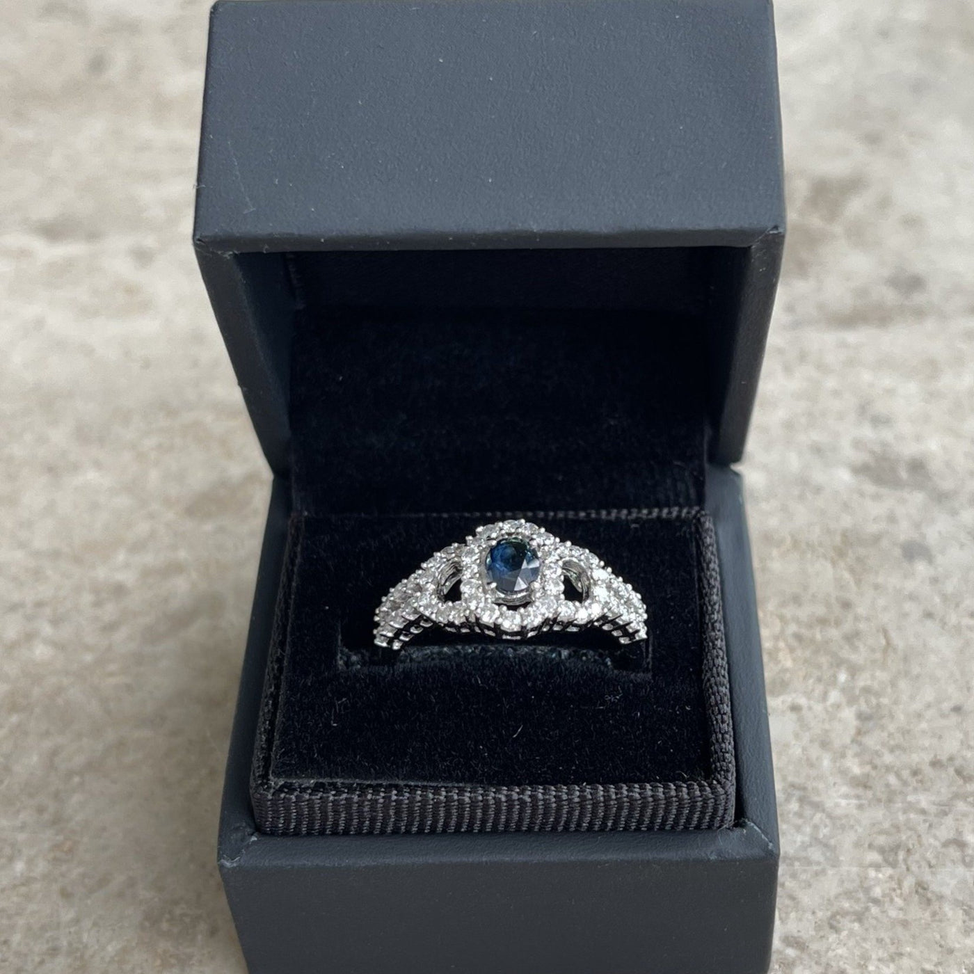 18CT White Gold Sapphire and Diamond Ring