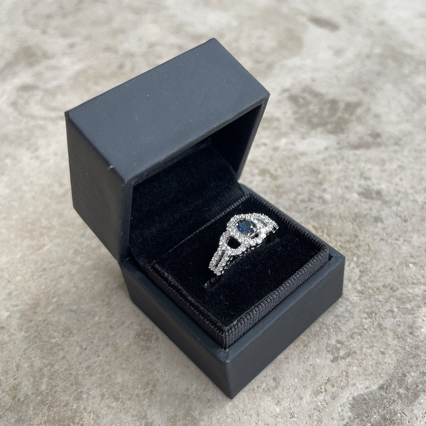 18CT White Gold Sapphire and Diamond Ring