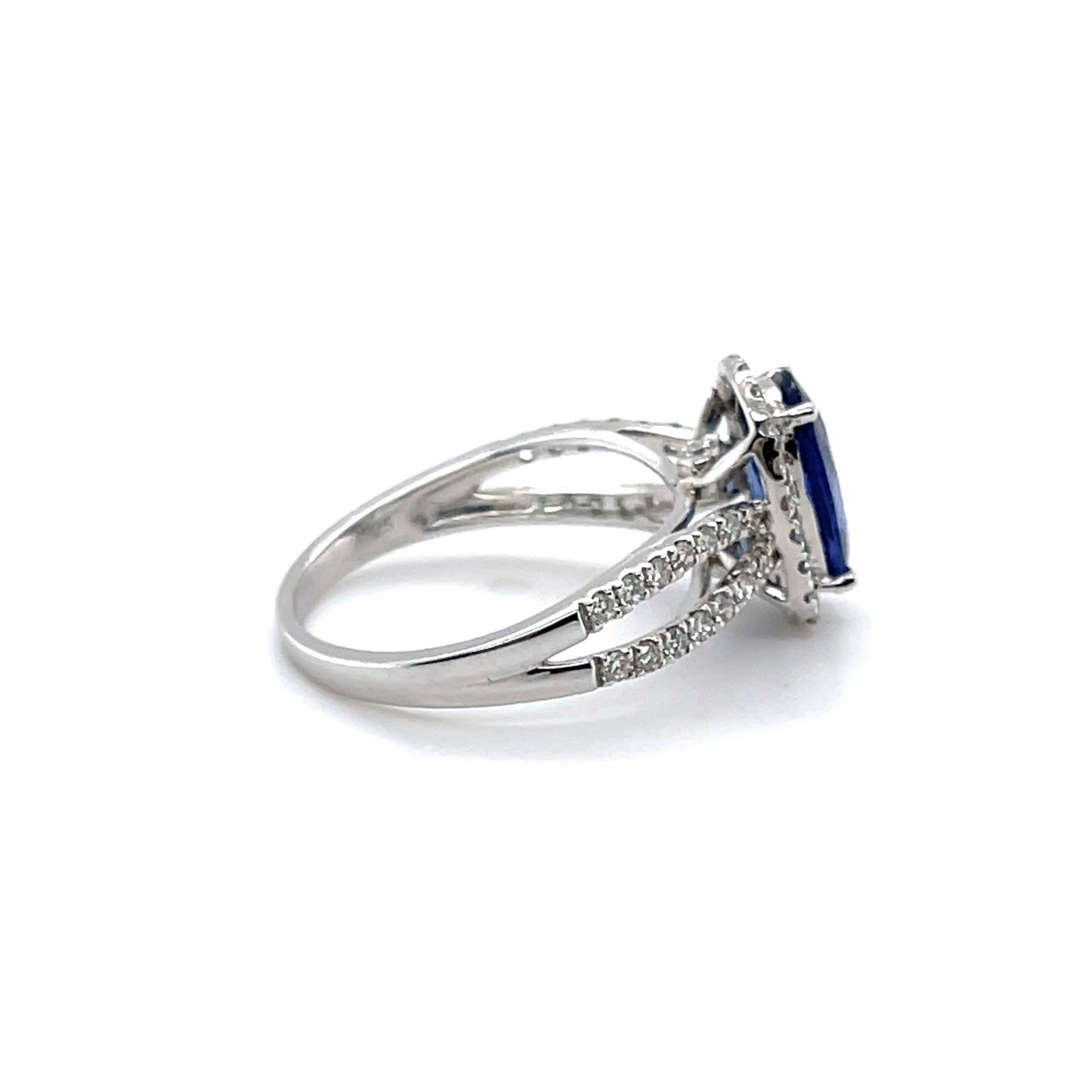 18CT White Gold Sapphire and Diamond Ring