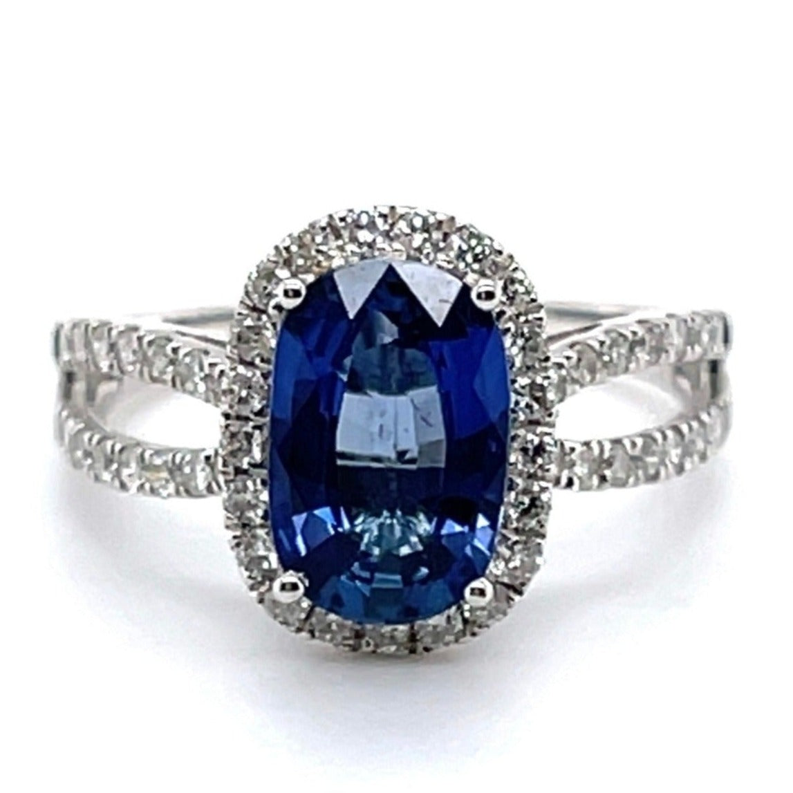 18CT White Gold Sapphire and Diamond Ring