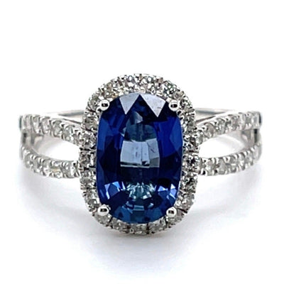 18CT White Gold Sapphire and Diamond Ring