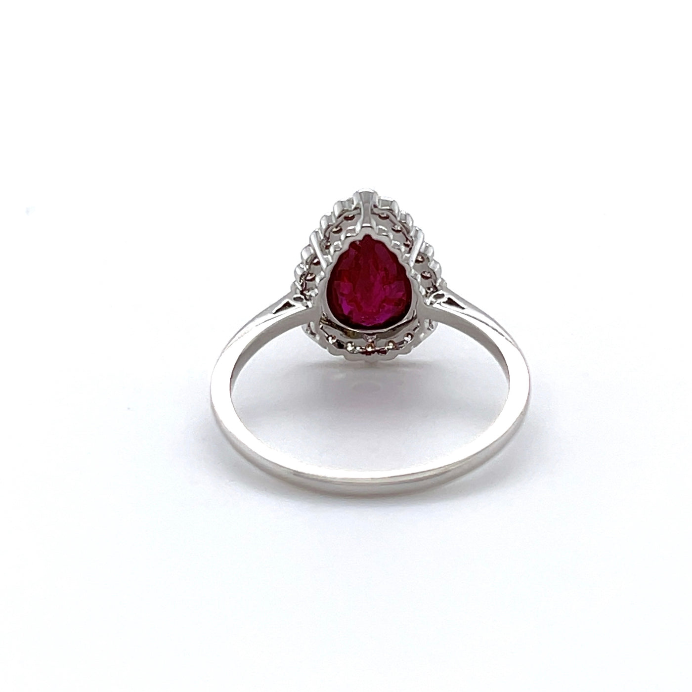18CT White and rose Gold (NO HEAT) Ruby and Diamond Ring