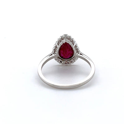18CT White and rose Gold (NO HEAT) Ruby and Diamond Ring