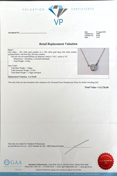 18CT White Gold Diamond Fancy Link Necklace