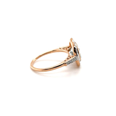 18CT Yellow Gold Aquamarine and Diamond Ring