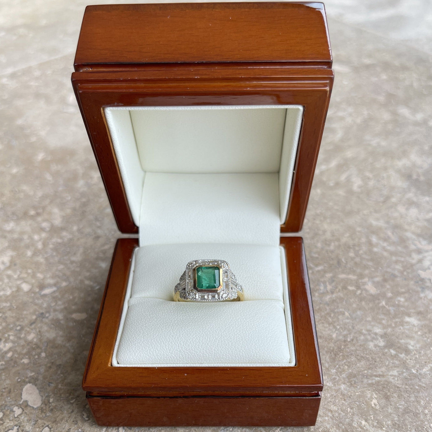 18CT Yellow Gold Emerald and Diamond Ring