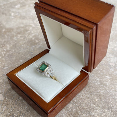 18CT Yellow Gold Emerald and Diamond Ring