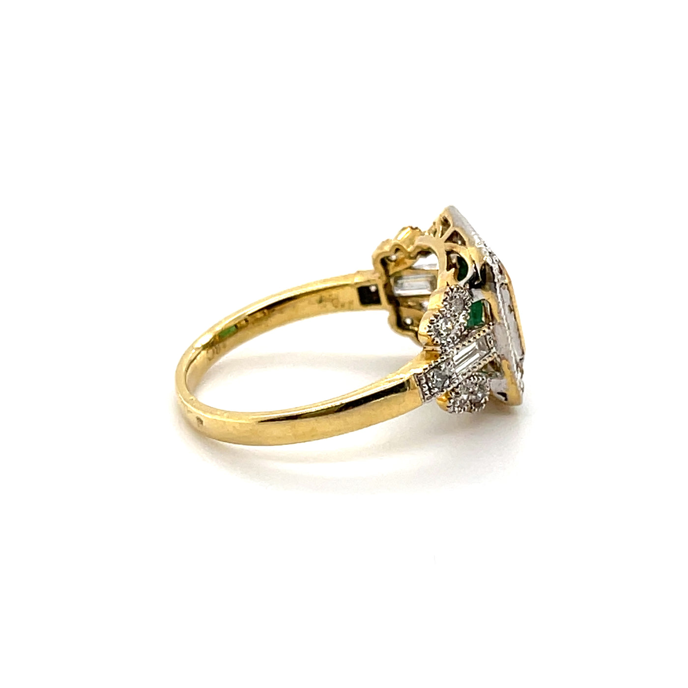 18CT Yellow Gold Emerald and Diamond Ring
