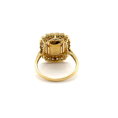 18CT Yellow Gold Colombian Emerald and Diamond ring