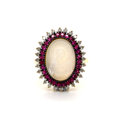 18CT Yellow Gold Ruby and Diamond Ring