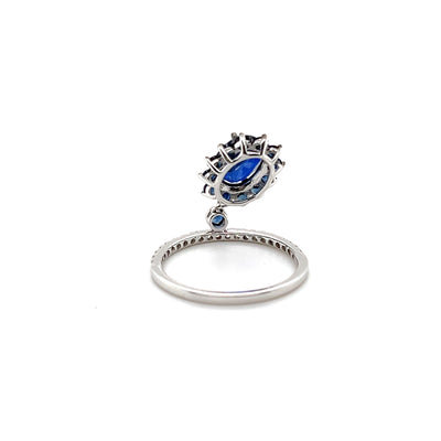 18CT White Gold Kyanite and Diamond Ring