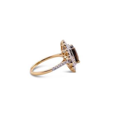18CT Yellow Gold (GIA CERTIFIED) Natural Alexandrite and Diamond dress ring