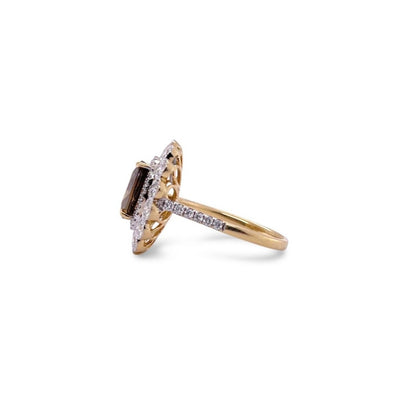 18CT Yellow Gold (GIA CERTIFIED) Natural Alexandrite and Diamond dress ring