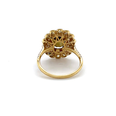 18CT Yellow Gold (GIA CERTIFIED) Natural Alexandrite and Diamond dress ring