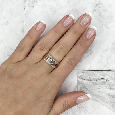 18CT Rose Gold (NO HEAT) Fancy Sapphire and Diamond Ring