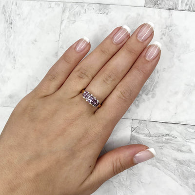 18CT Rose Gold (NO HEAT) Purple Coloured Sapphire Ring