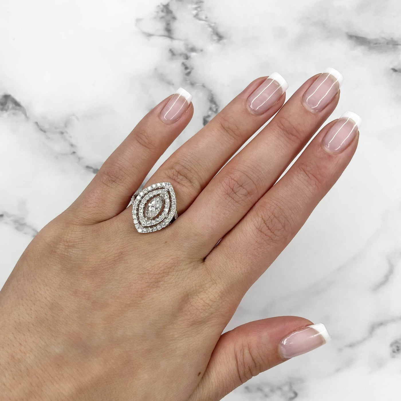 18CT White Gold Marquise Diamond Ring