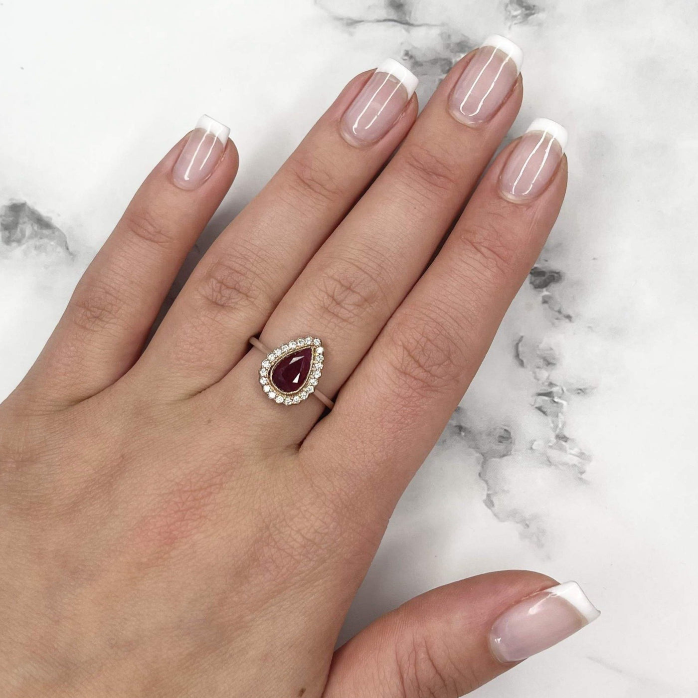 18CT White and rose Gold (NO HEAT) Ruby and Diamond Ring