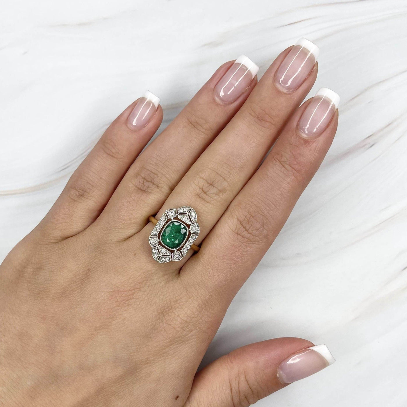 18CT Yellow Gold Emerald and Diamond Ring