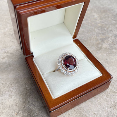 18CT rose gold Burma Myannar Spinel and diamond ring (AIGS CERTIFIED)