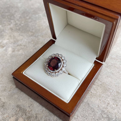 18CT rose gold Burma Myannar Spinel and diamond ring (AIGS CERTIFIED)
