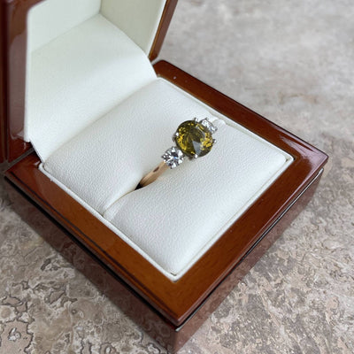 18CT rose gold and white gold Chrysoberyl (Natural Alexandrite) and diamond ring GIA CERTIFIED