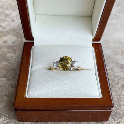 18CT rose gold and white gold Chrysoberyl (Natural Alexandrite) and diamond ring GIA CERTIFIED