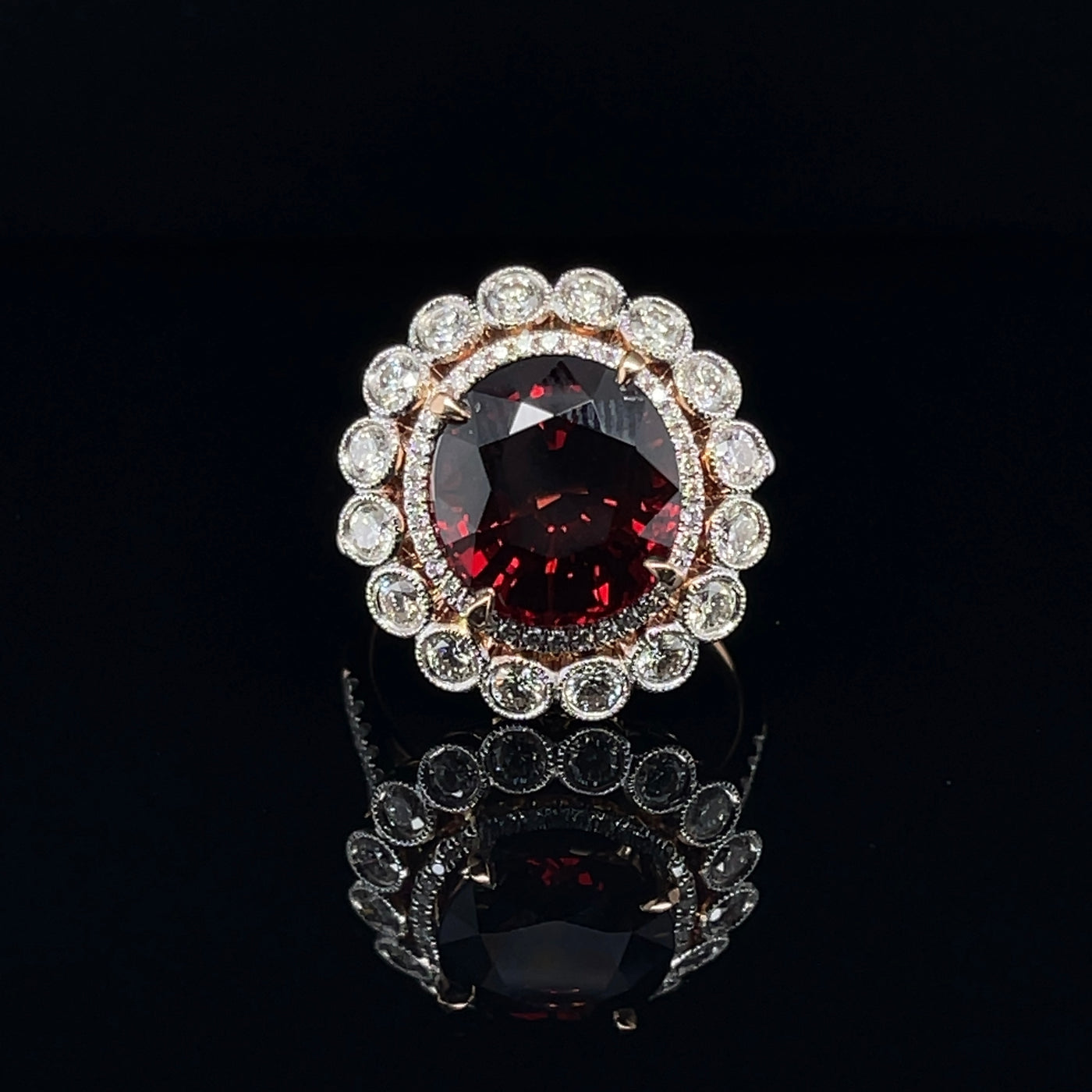 18CT rose gold Burma Myannar Spinel and diamond ring (AIGS CERTIFIED)