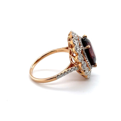 18CT rose gold Burma Myannar Spinel and diamond ring (AIGS CERTIFIED)