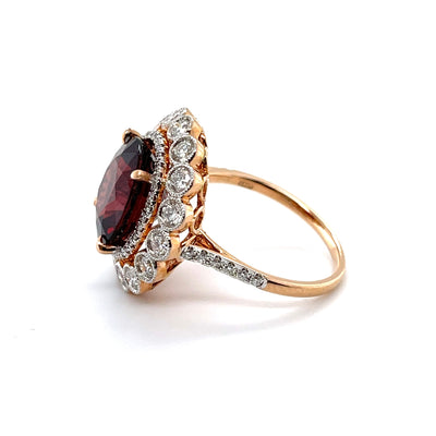 18CT rose gold Burma Myannar Spinel and diamond ring (AIGS CERTIFIED)