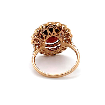 18CT rose gold Burma Myannar Spinel and diamond ring (AIGS CERTIFIED)