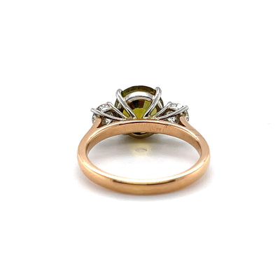 18CT rose gold and white gold Chrysoberyl (Natural Alexandrite) and diamond ring GIA CERTIFIED