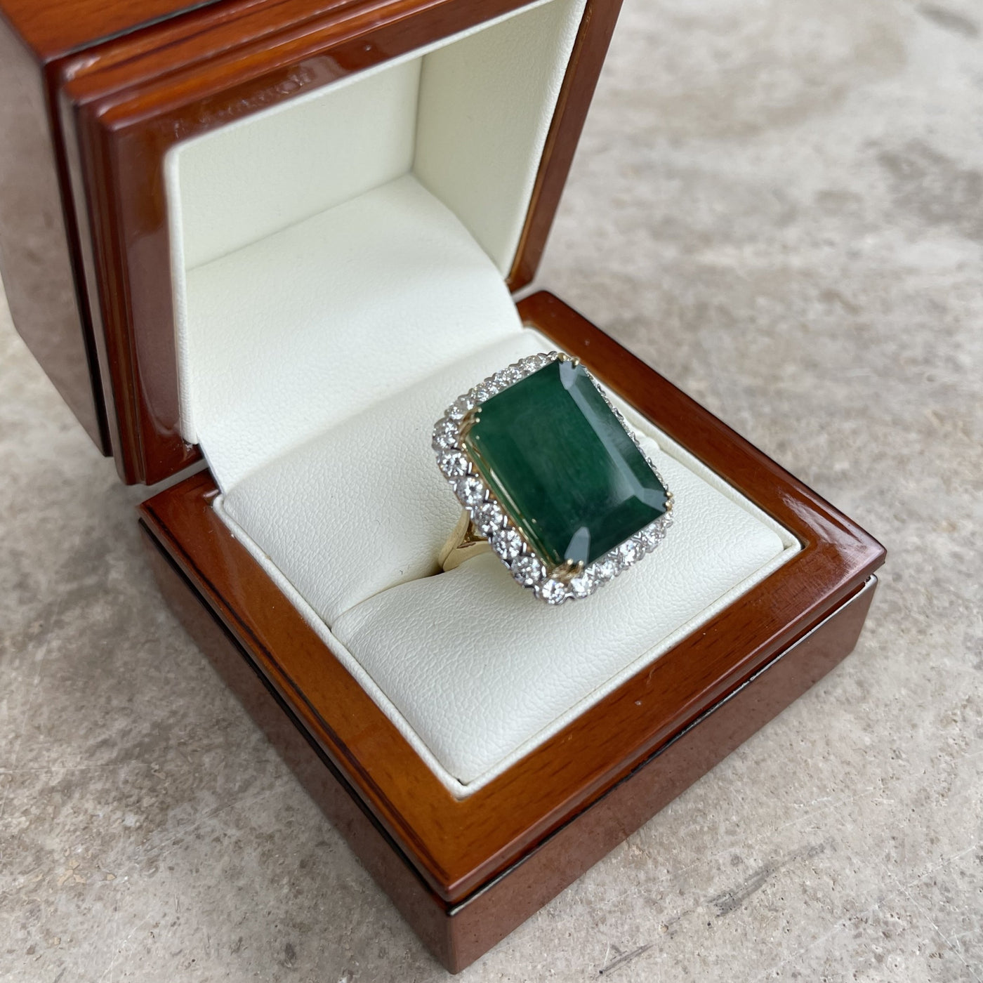 18CT Yellow Gold Emerald and Diamond Ring