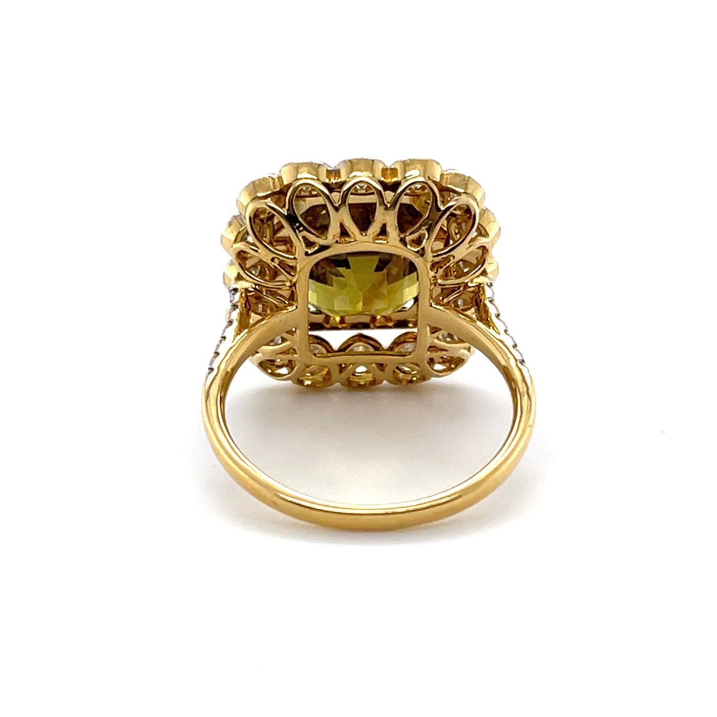 18CT yellow gold chrysoberyl (Natural Alexandrite) and diamond ring GIA CERTIFIED