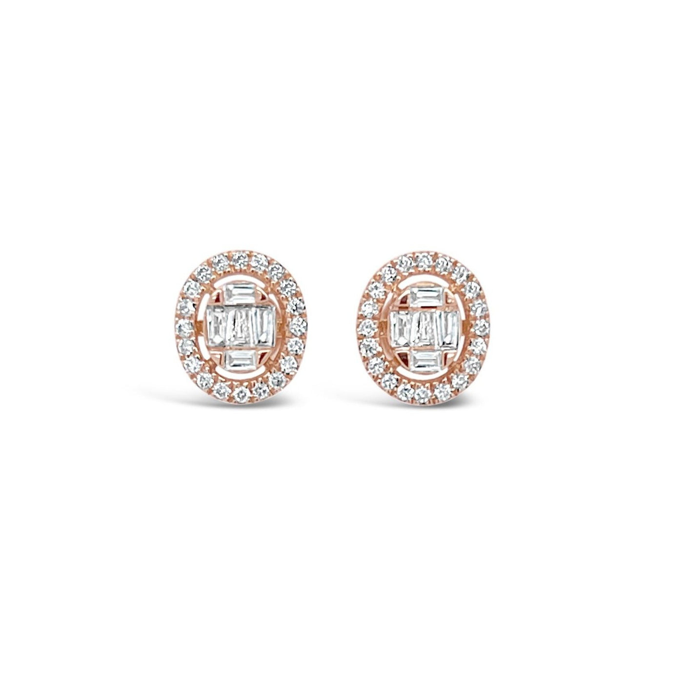 18CT Rose Gold Diamond Earring Studs