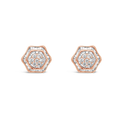 18CT Rose Gold Diamond Stud earrings