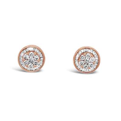 18CT Rose Gold Diamond Stud earrings