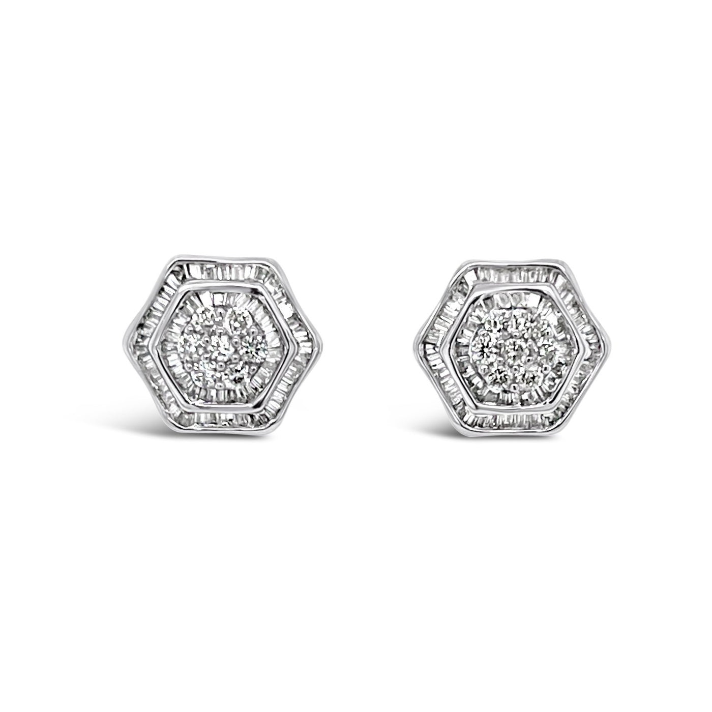 18CT White Gold Diamond Stud Earrings