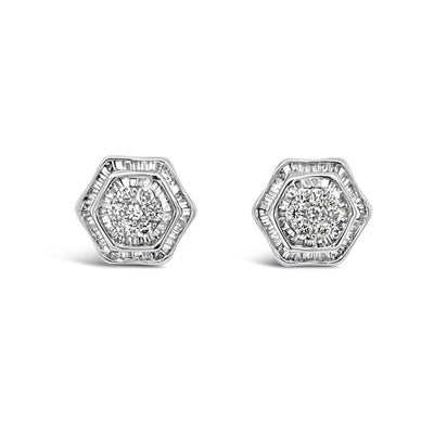 18CT White Gold Diamond Stud Earrings