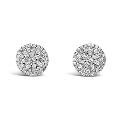 18CT White Gold Diamond Stud Earrings