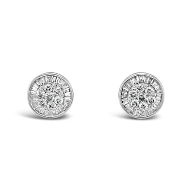 18CT White Gold Diamond Stud Earrings